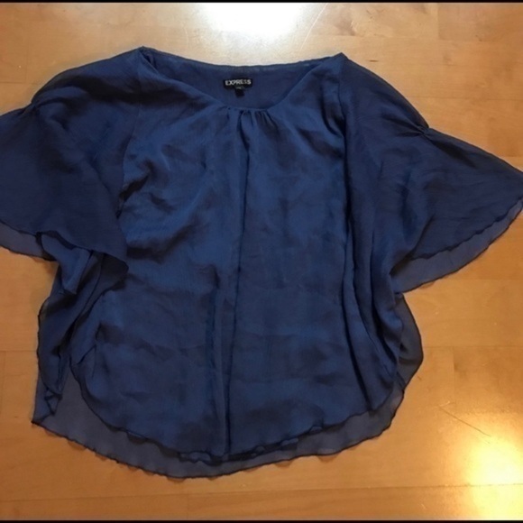 Express Purple Flowy Butterfly Top Size Small - Picture 4 of 4